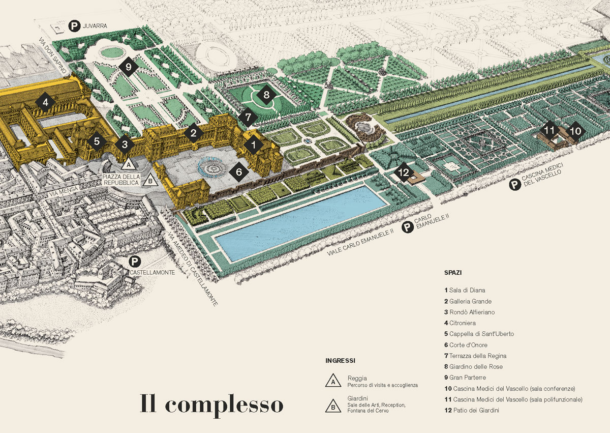 Mappa della Reggia e dei Giardini 